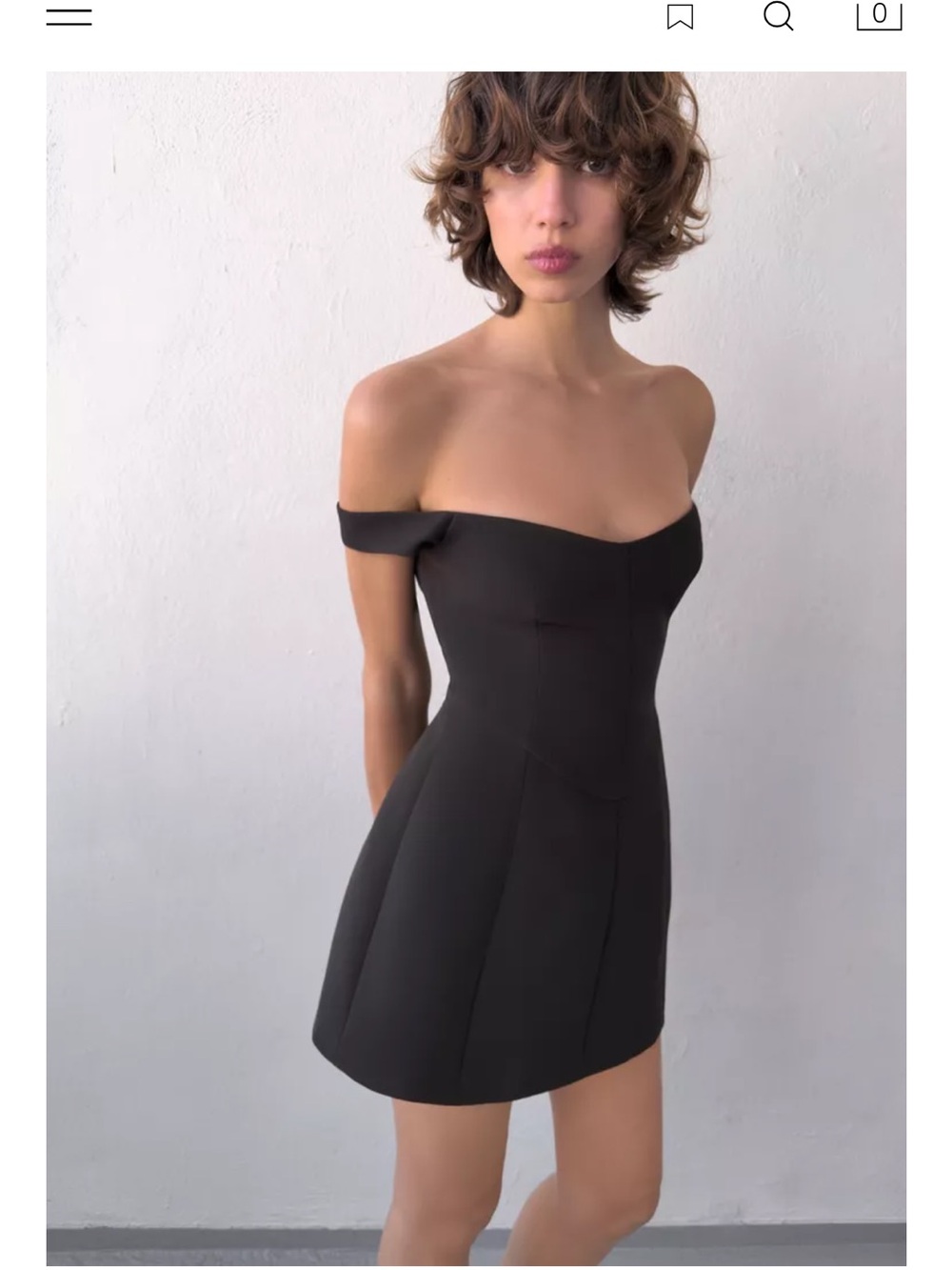 Elegant Off-Shoulder Black Mini Dress NWT